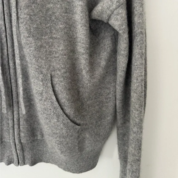 White + Warren Heather Gray Zip Up Hoodie SM - Picture 6 of 9